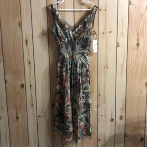 Long Summer Dress Floral Print Size 14